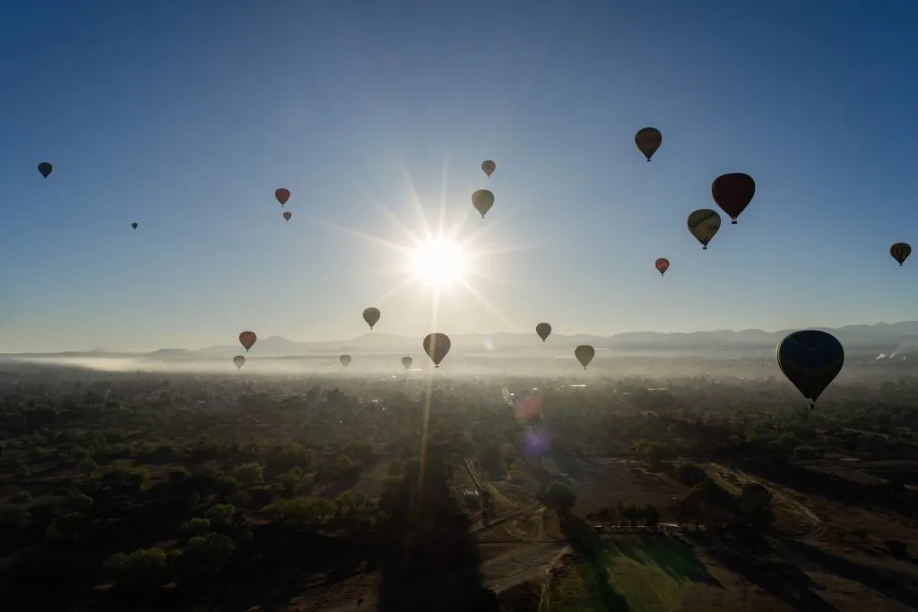 Hot Air Balloons Over Teotihuacán