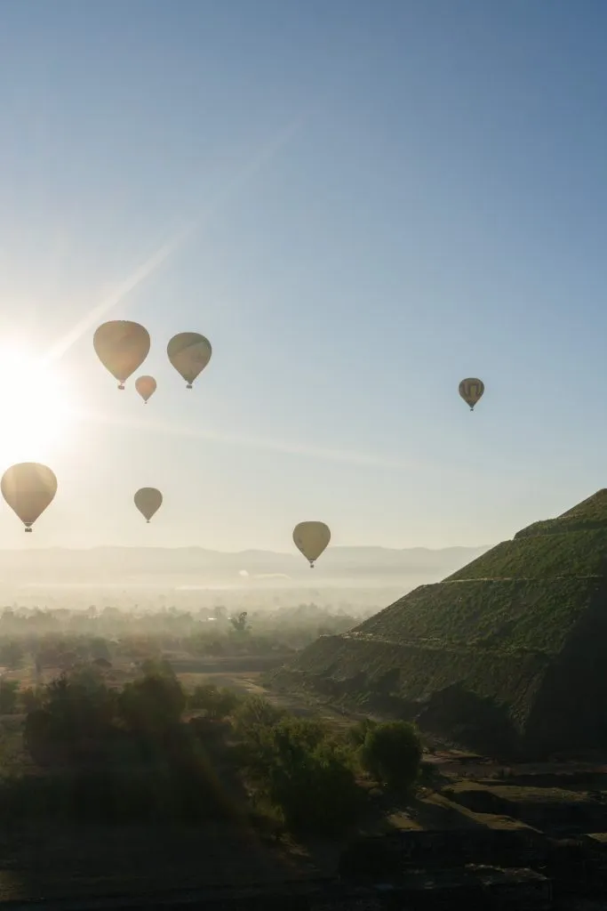 Hot Air Balloons Over Teotihuacán