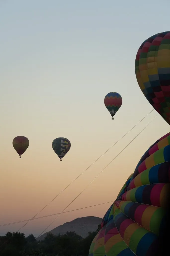 Hot Air Balloons Over Teotihuacán