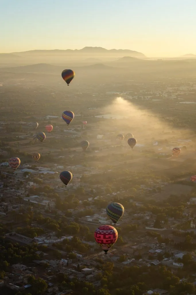 Hot Air Balloons Over Teotihuacán