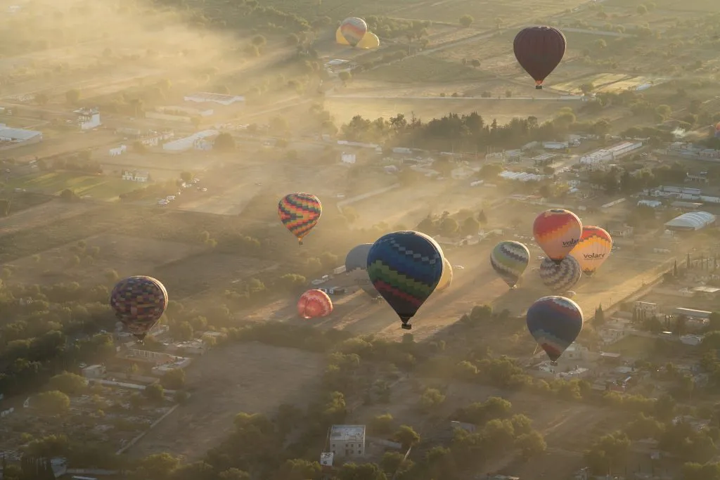 Hot Air Balloons Over Teotihuacán